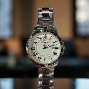 Fossil Grant Men’s watch FS4734 new battery silver tone